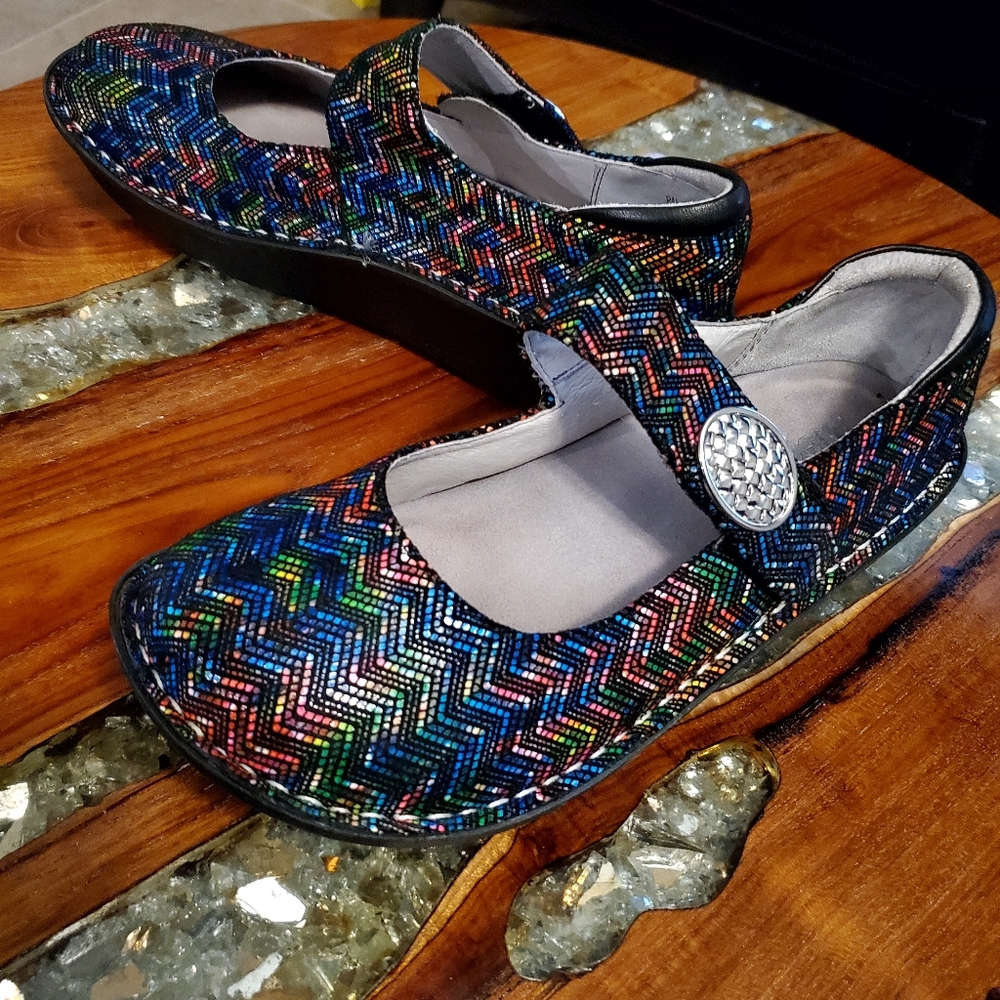 Allegria leather top clogs